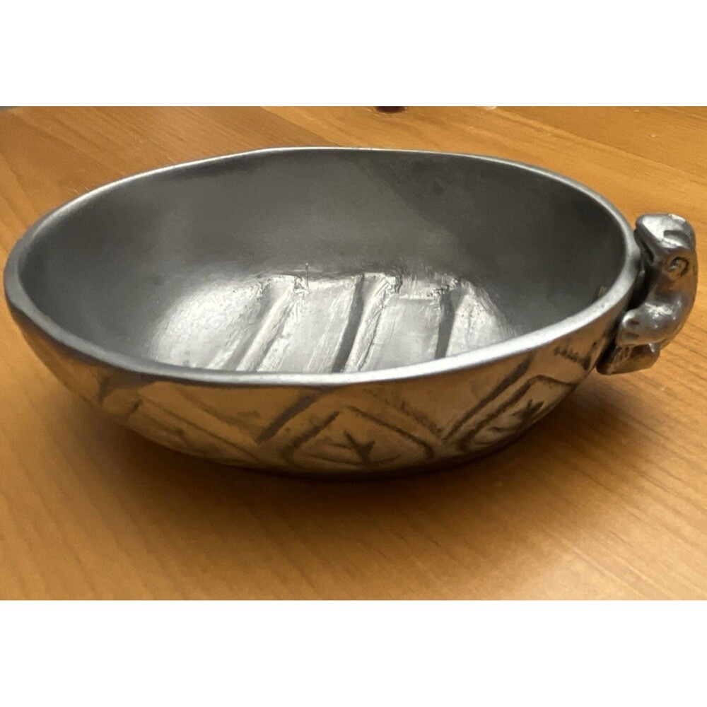 Frog Trinket Dish Paradigm Exclusives India Silver Metal Figurine Bowl Vintage